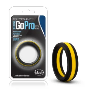 Performance Silicone Go Pro Cock Ring BlackGoldBlack