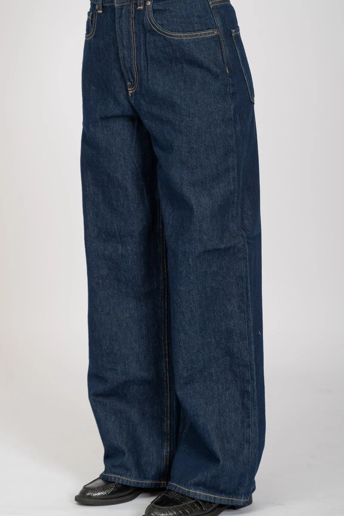 Performance Wide Jeans - Dark Blue Denim