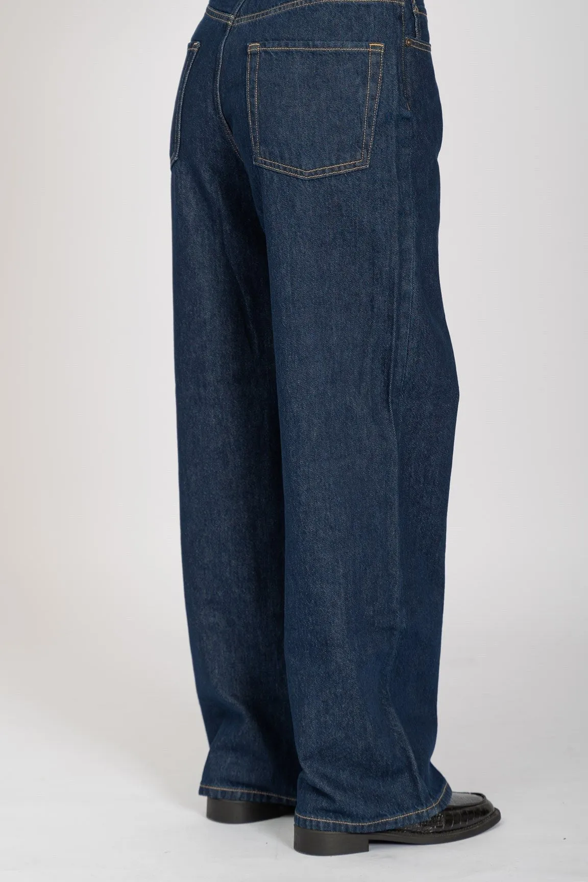 Performance Wide Jeans - Dark Blue Denim