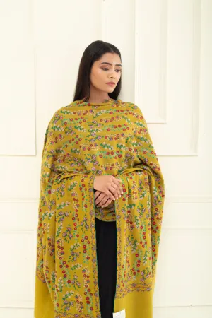 Peri winkle Neem Jamavar Sozni Embroidered Pashmina Shawl