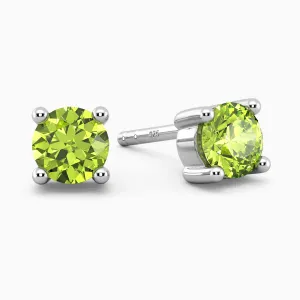 Peridot Stud Earrings | Classic Round August Birthstone | Irosk ®