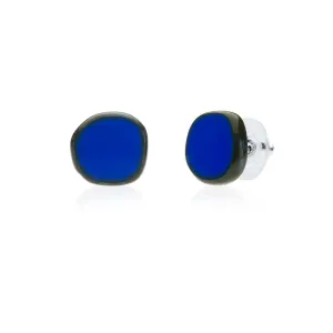 Periwinkle Circle Glass Beaded Small Stud Earrings