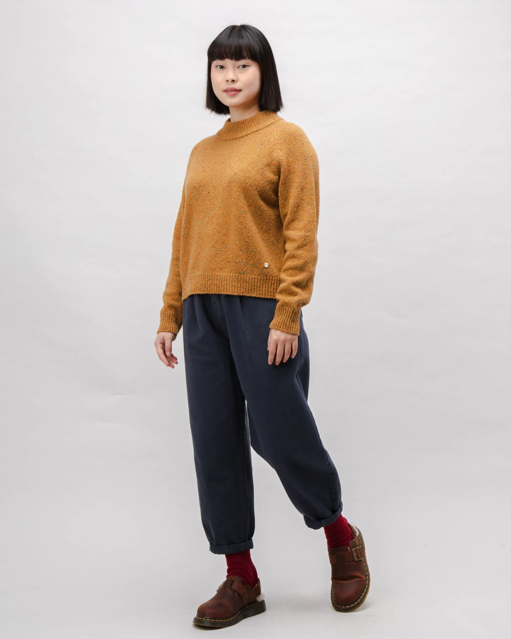 Perkins Raglan Wool Sweater Ochre