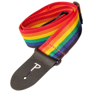 Perri's Polyester Extra Long Guitar Strap ~ Rainbow