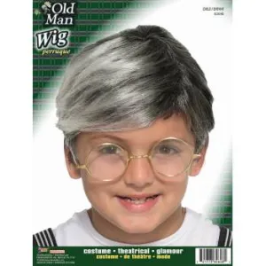 Perruque enfant garçon gris vieil homme