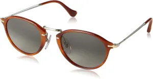 Persol 3046 957/71 Corrugated Brown 3046S Round Sunglasses Lens Category 3 Lens