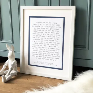 Personalised Baby Wish Print