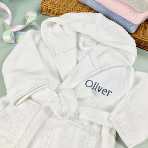 Personalised Bathrobe, Blue - 6-12 Months