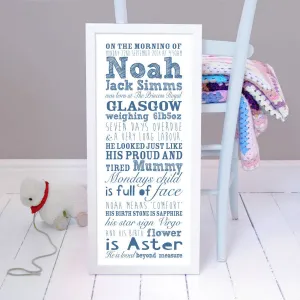 Personalised Birth Details Print