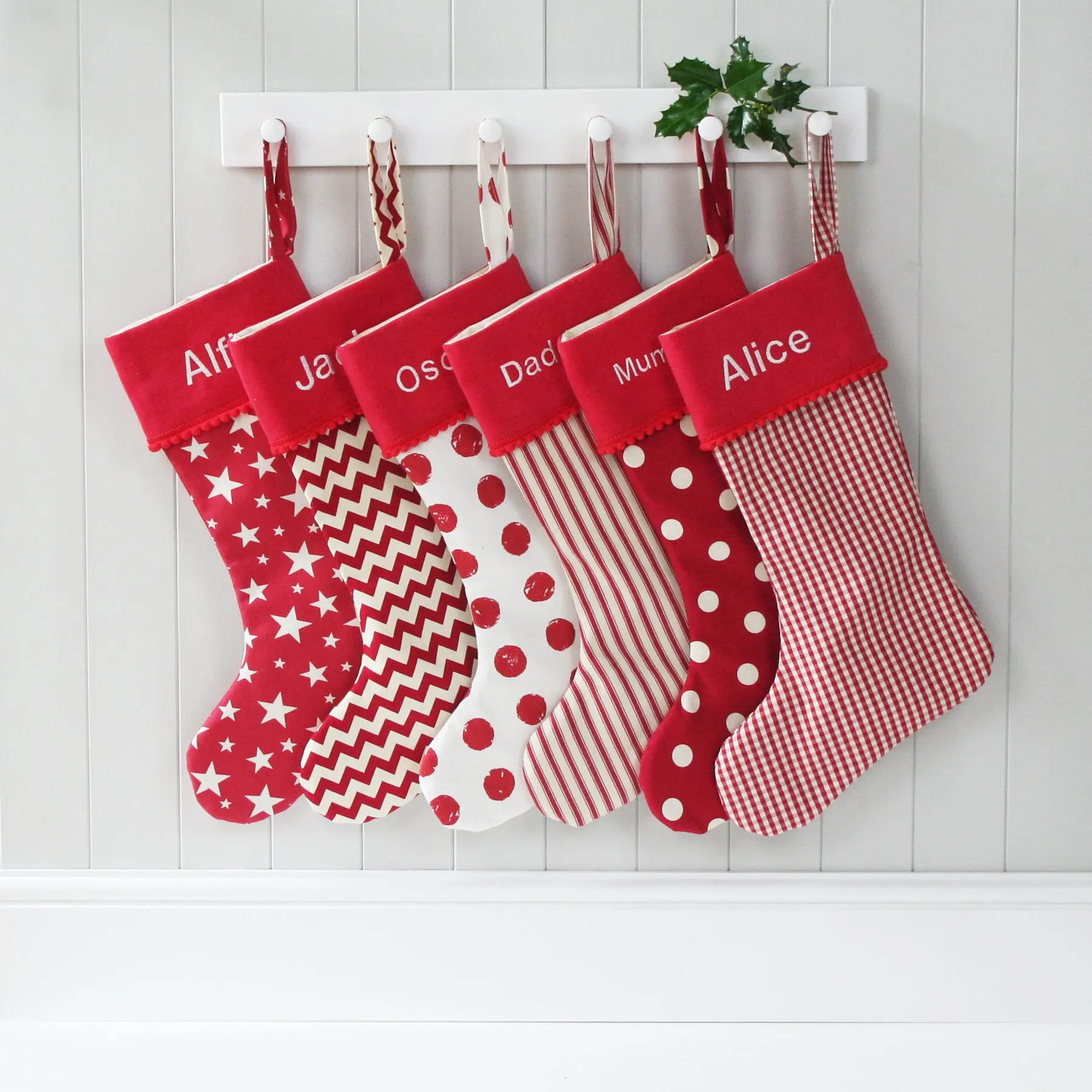 Personalised Christmas Stocking GINGHAM CHECKS