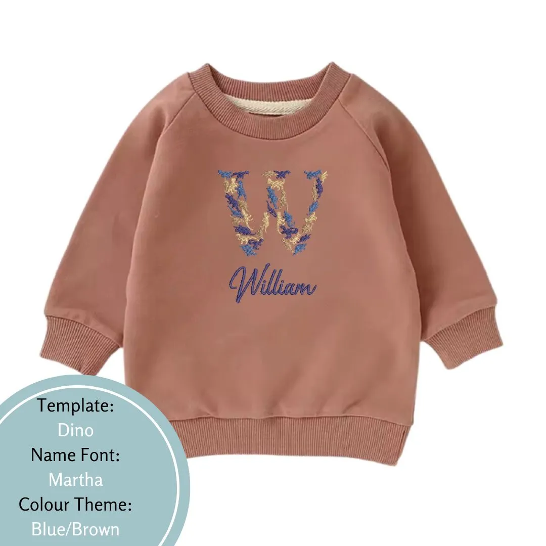 Personalised Dinosaur Design Baby and Toddler Crewnecks