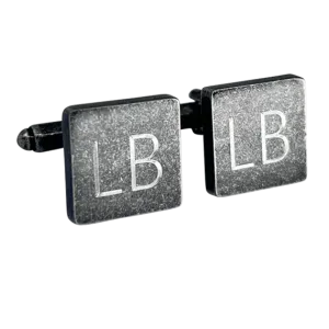 Personalised Engraved Antique Silver Square Cufflinks