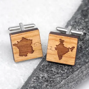 Personalised Our Journey Wooden Cufflinks