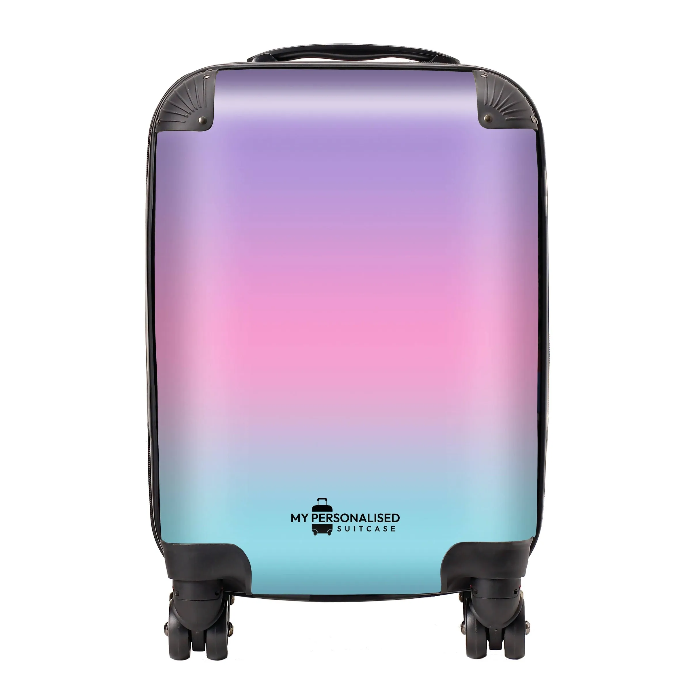 Personalised Pastel Blue, Pink and Purple Ombre Gradient Suitcase