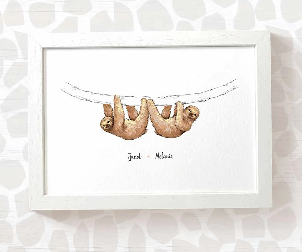 Personalised Sloth Family Portrait