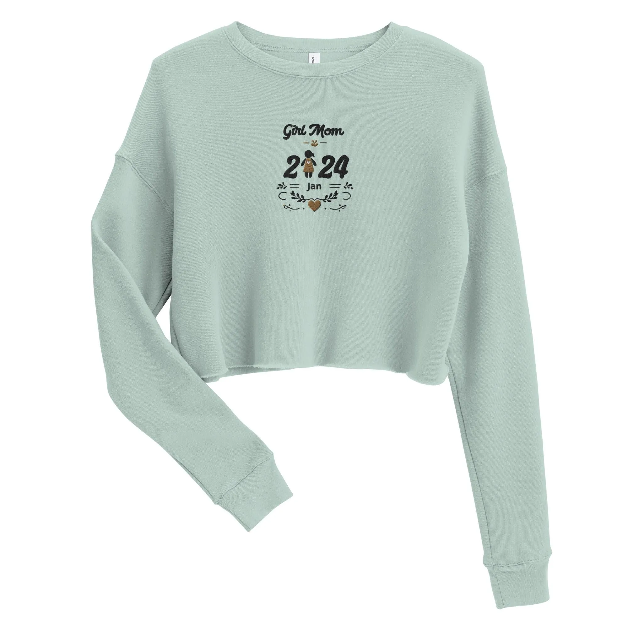 Personalize it! Embroidered Crop Sweatshirt Girl Mom