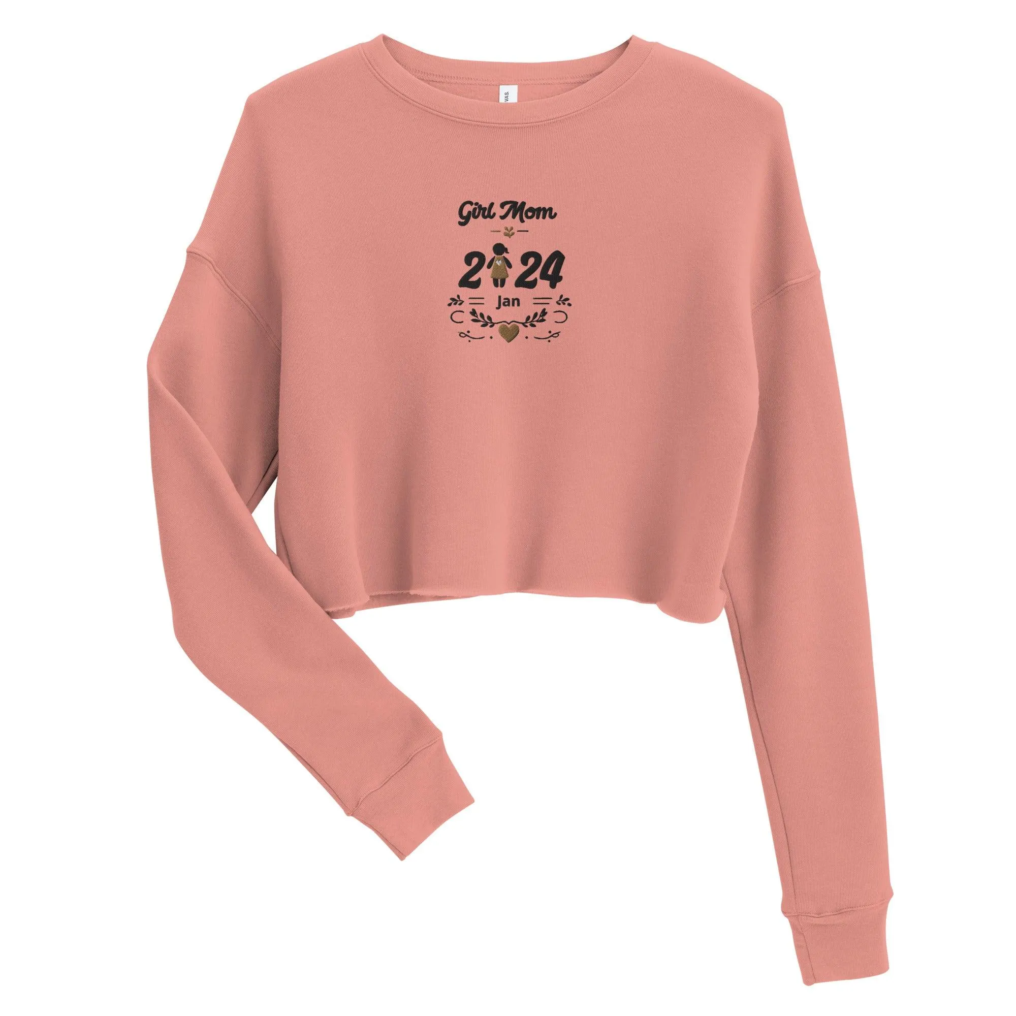 Personalize it! Embroidered Crop Sweatshirt Girl Mom