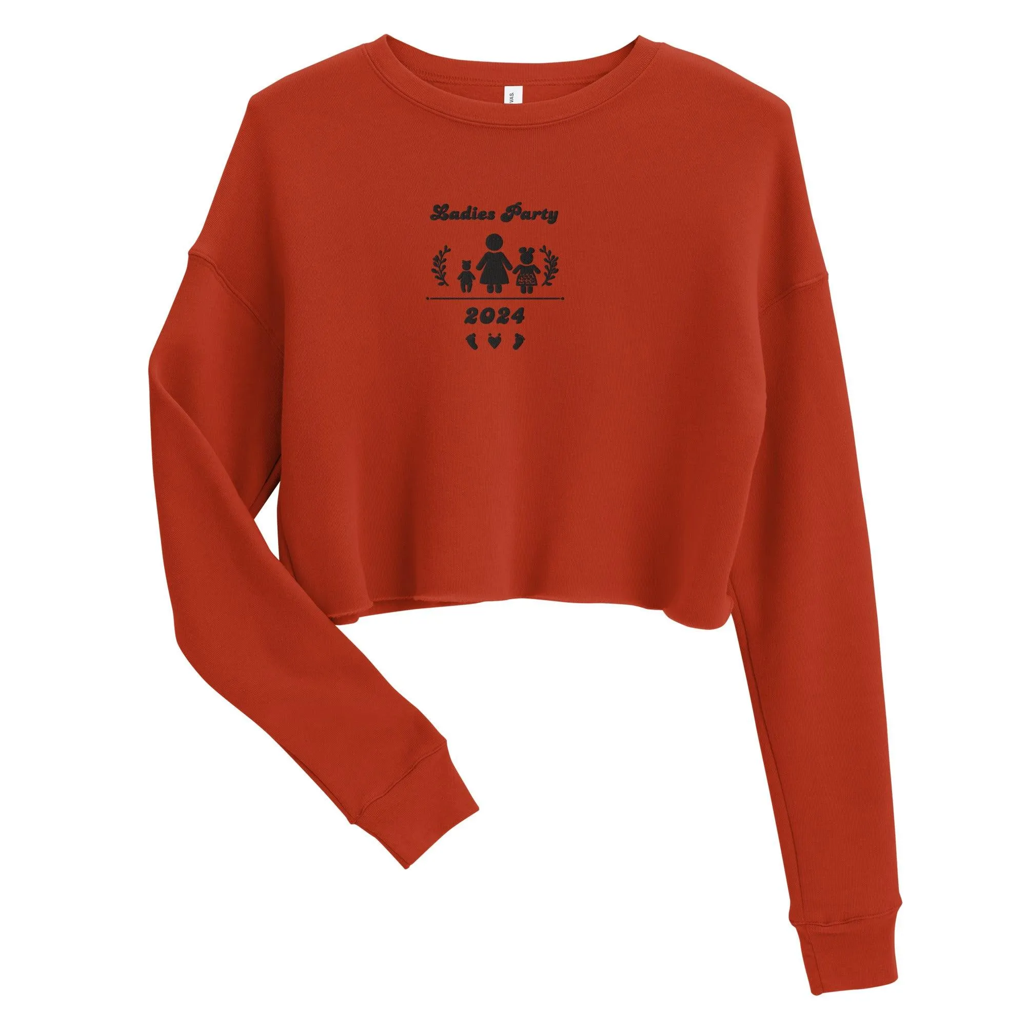 Personalize it! Embroidered Crop Sweatshirt Ladies Parties