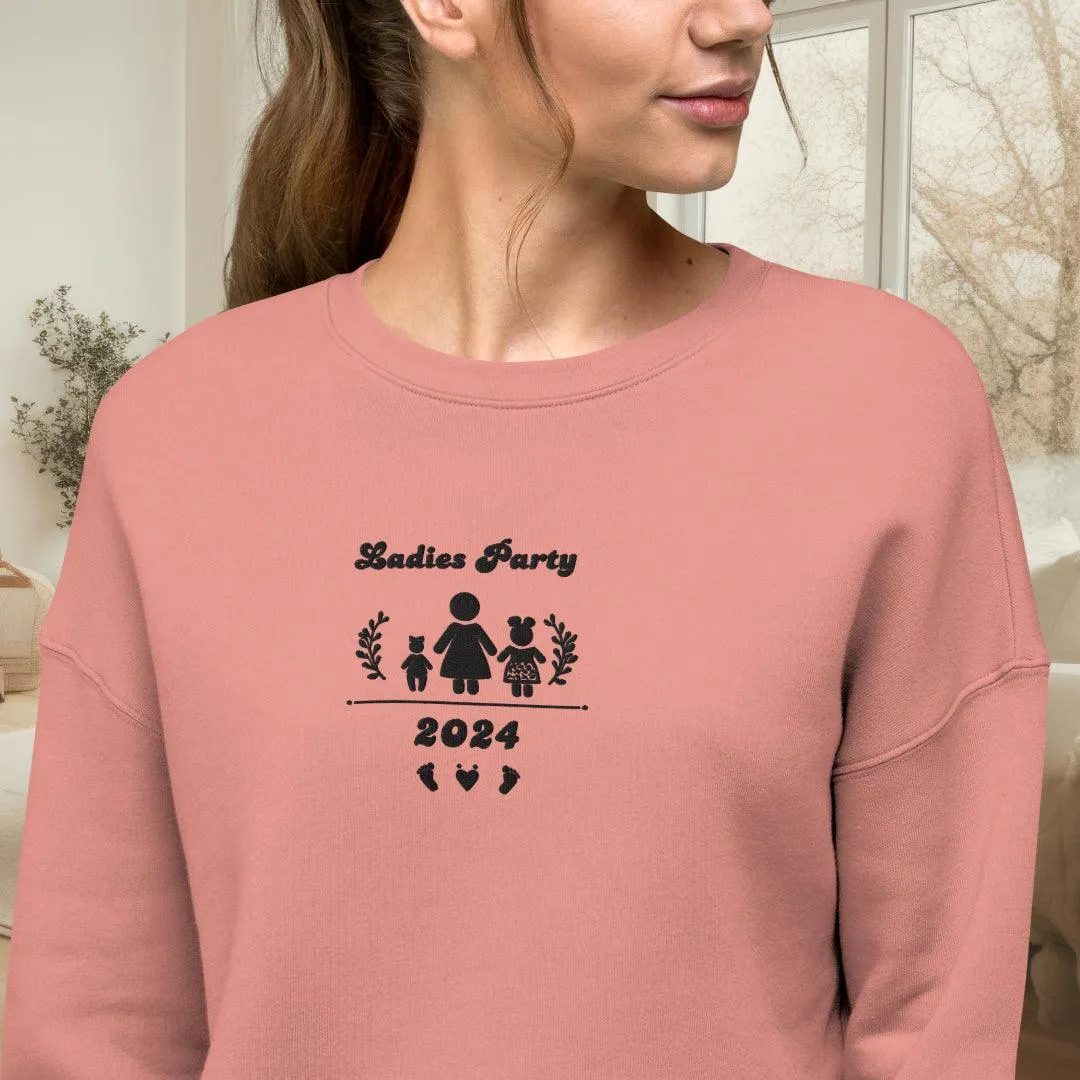 Personalize it! Embroidered Crop Sweatshirt Ladies Parties