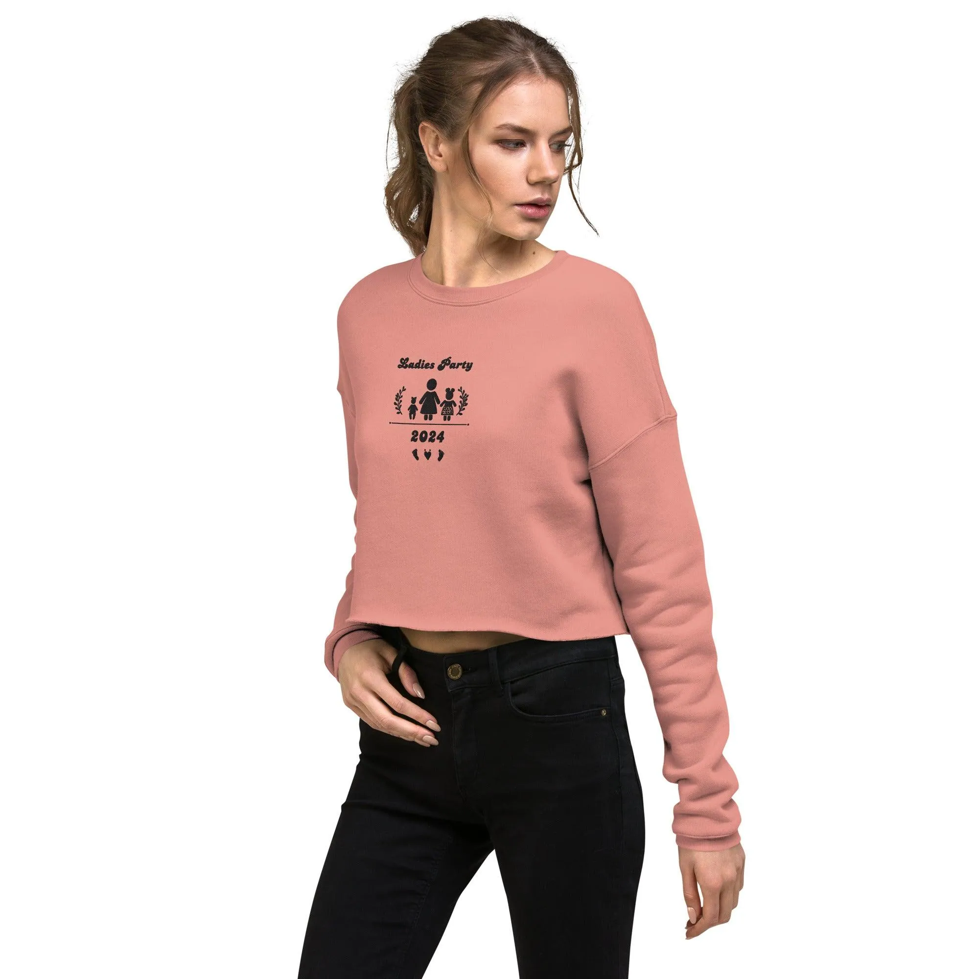 Personalize it! Embroidered Crop Sweatshirt Ladies Parties