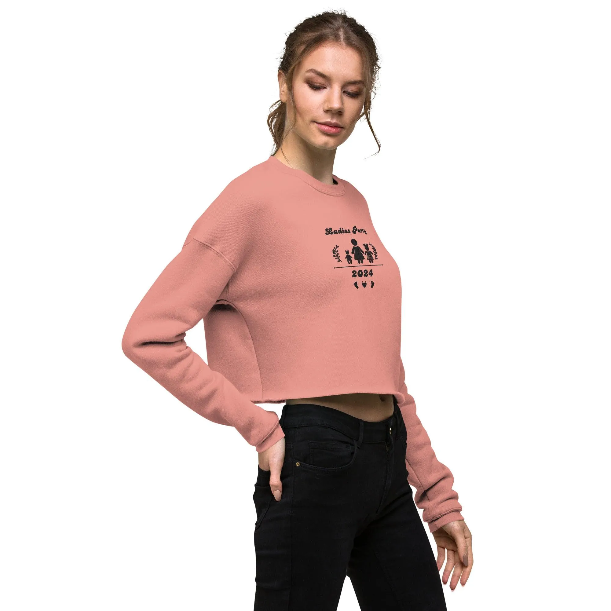 Personalize it! Embroidered Crop Sweatshirt Ladies Parties