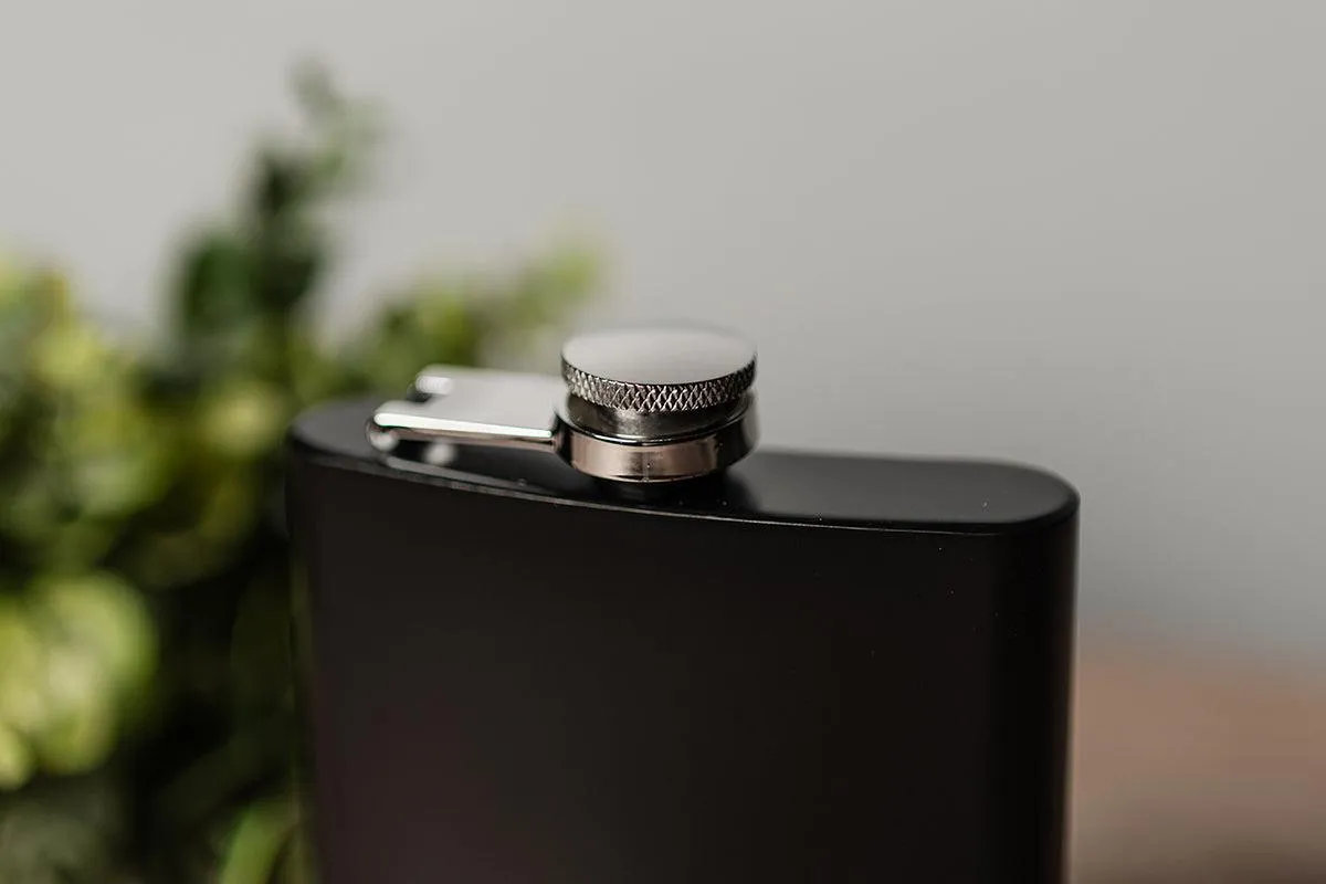 Personalized Aged Birthday Matte Black Flask