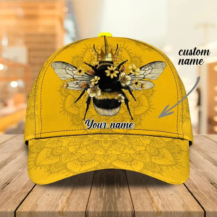 Personalized Bee Cap for Farmer, Cute Bee Hat for Dad, Hive Art Be Kind Baseball Cap for Bee Lovers