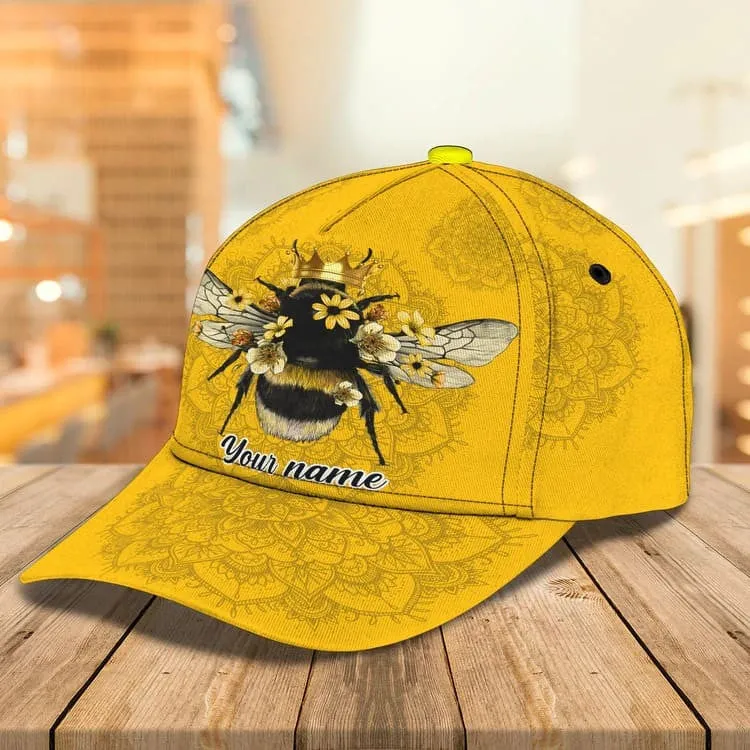 Personalized Bee Cap for Farmer, Cute Bee Hat for Dad, Hive Art Be Kind Baseball Cap for Bee Lovers