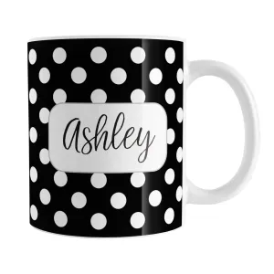 Personalized Black Polka Dot Mug