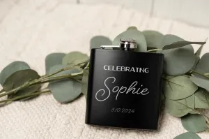 Personalized Celebrating Birthday Matte Black Flask