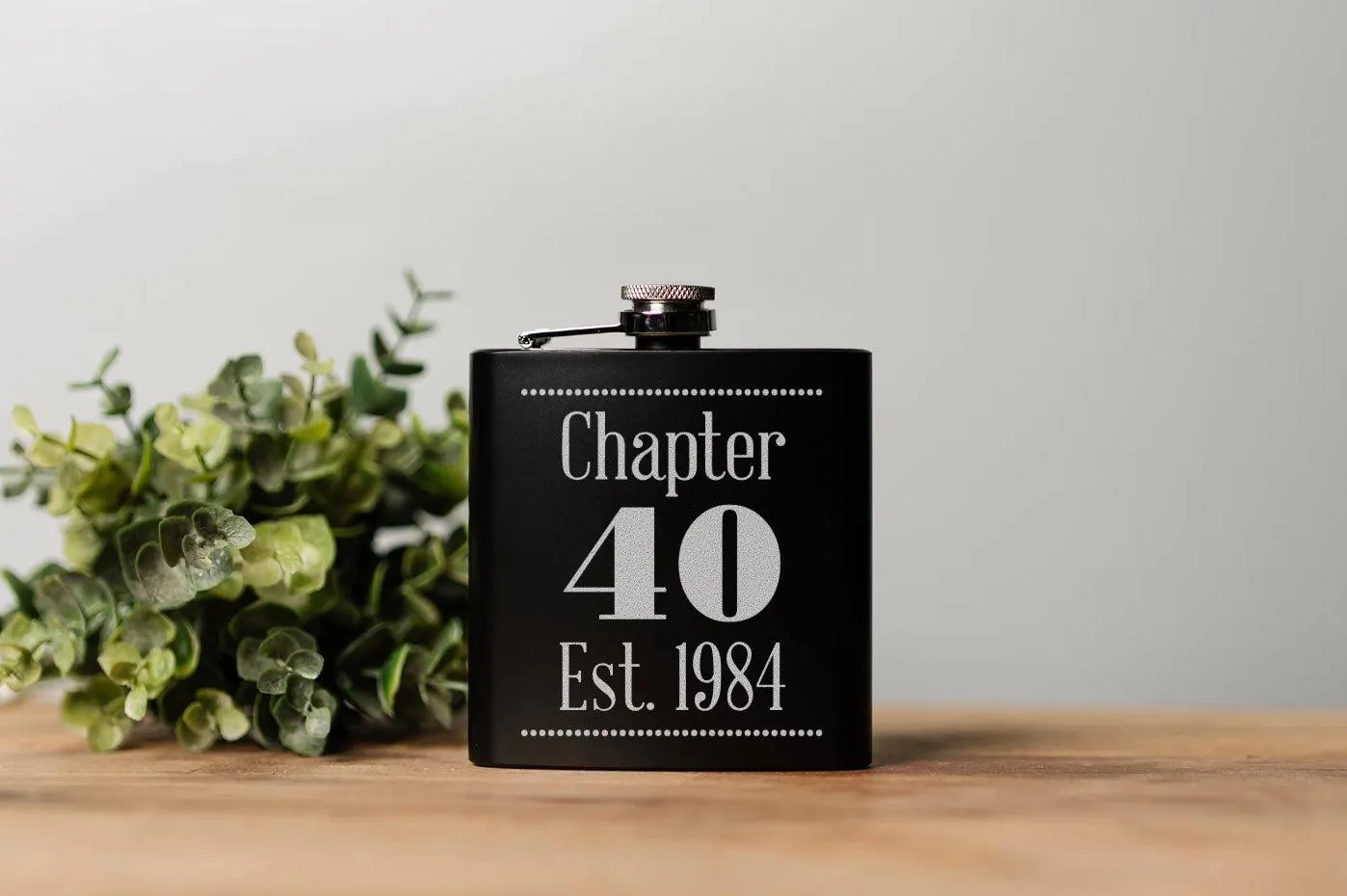 Personalized Chapter Birthday Matte Black Flask