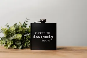 Personalized Cheers Birthday Matte Black Flask