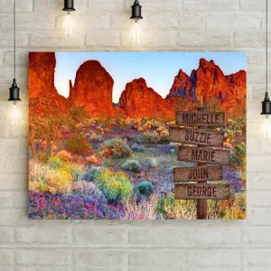 Personalized Desert Flowers Kofa Wildlife Refuge Premium Canvas