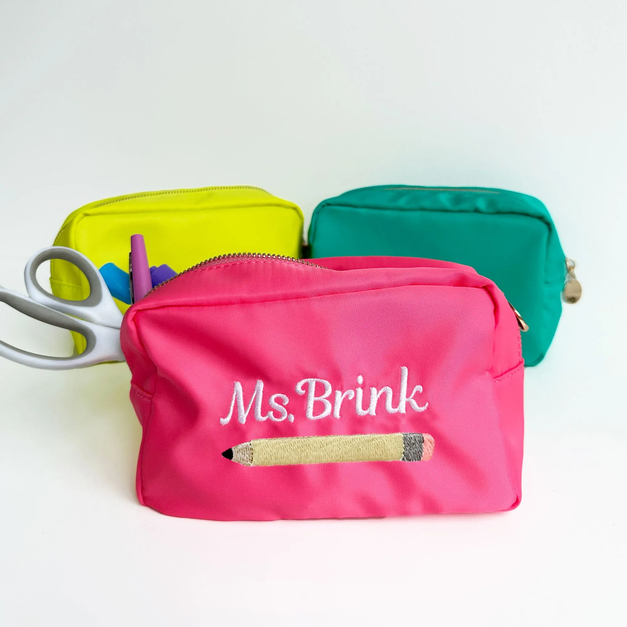 Personalized Embroidered Pencil Pouch and Name