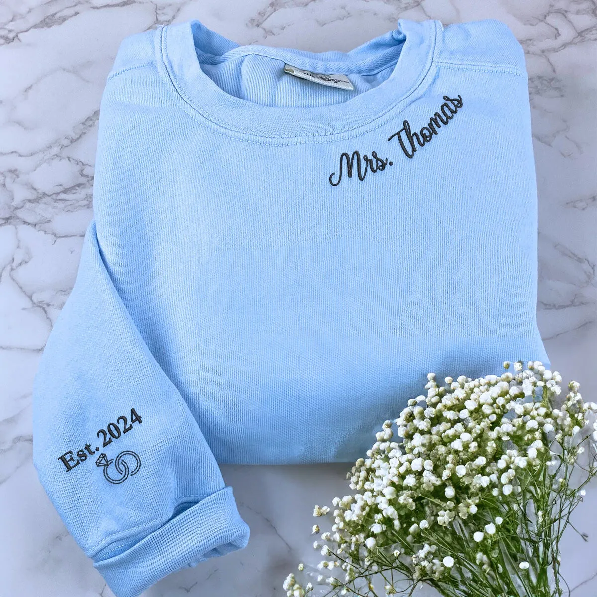 Personalized Engagement Gifts for Bride, Minimalist Gift Ideas with Custom Embroidered Sweatshirt