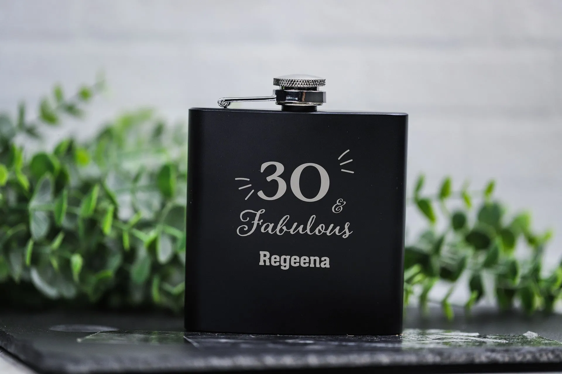 Personalized Fabulous Birthday Matte Black Flask