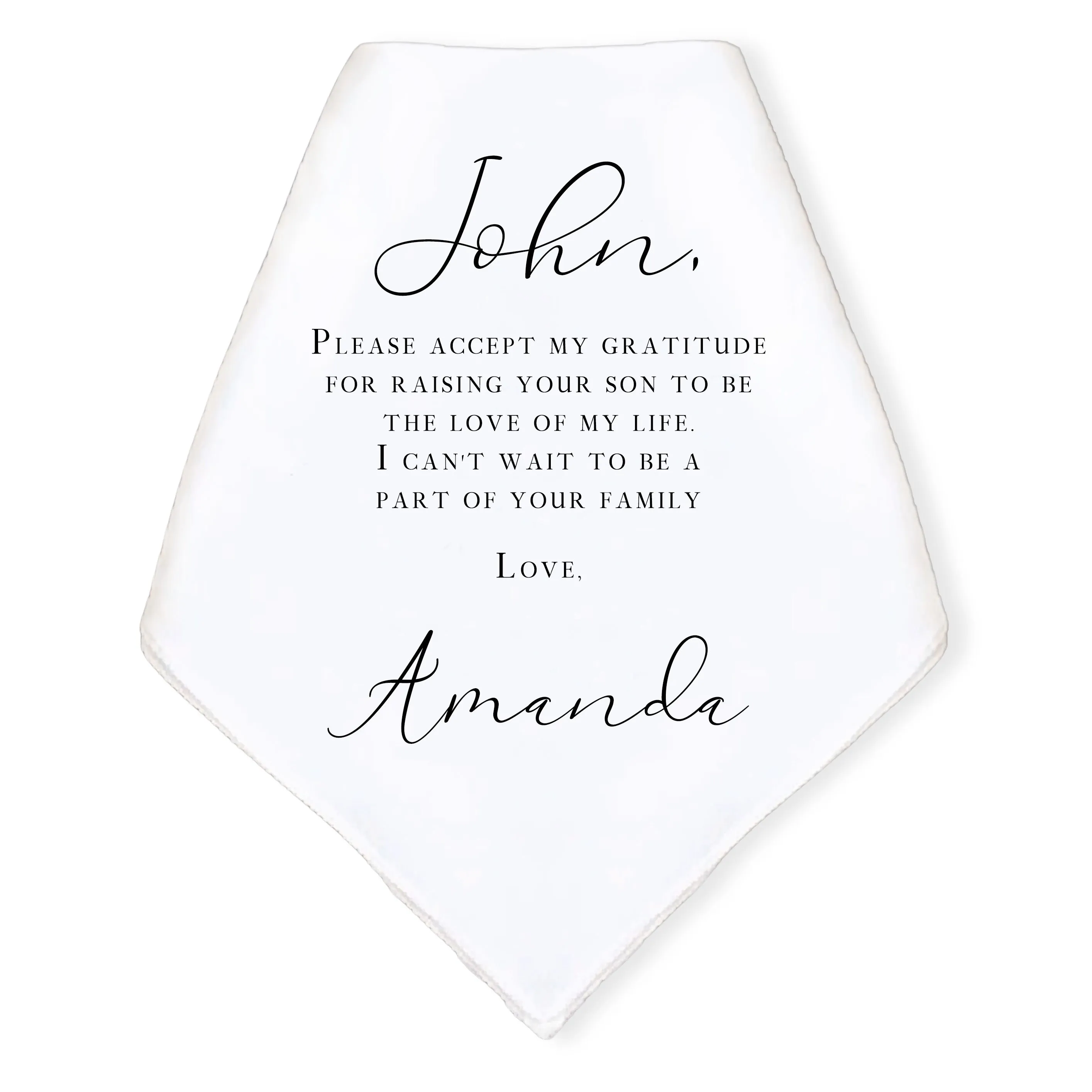 Personalized Father in Law Wedding Handkerchief Gift | Heartfelt Father in Law Wedding Gift from Bride | Thoughtful Customized Gift for Dad in Law from Bride | Custom Keepsake for FIL | Classic Design