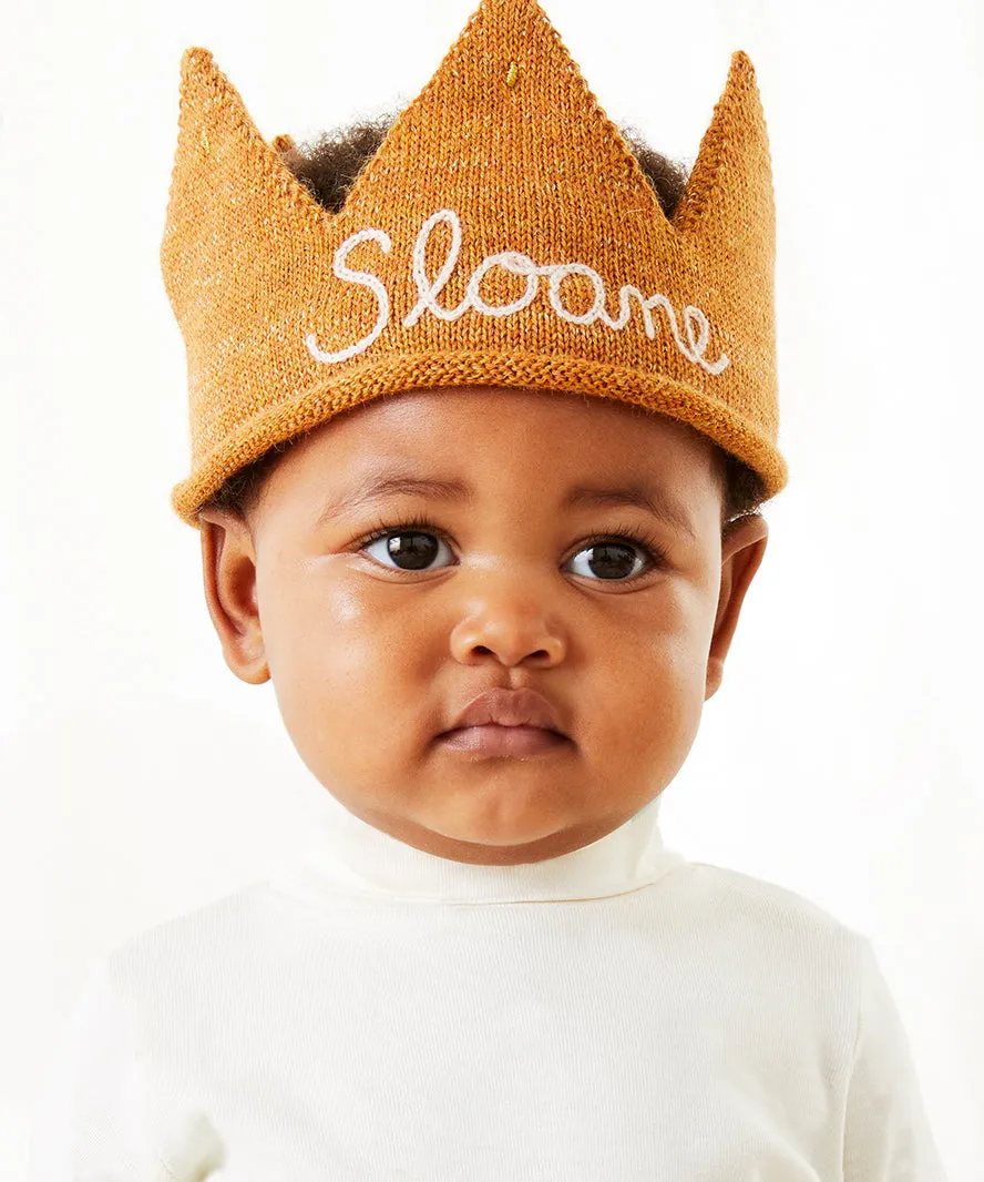 Personalized Gold Crown - White