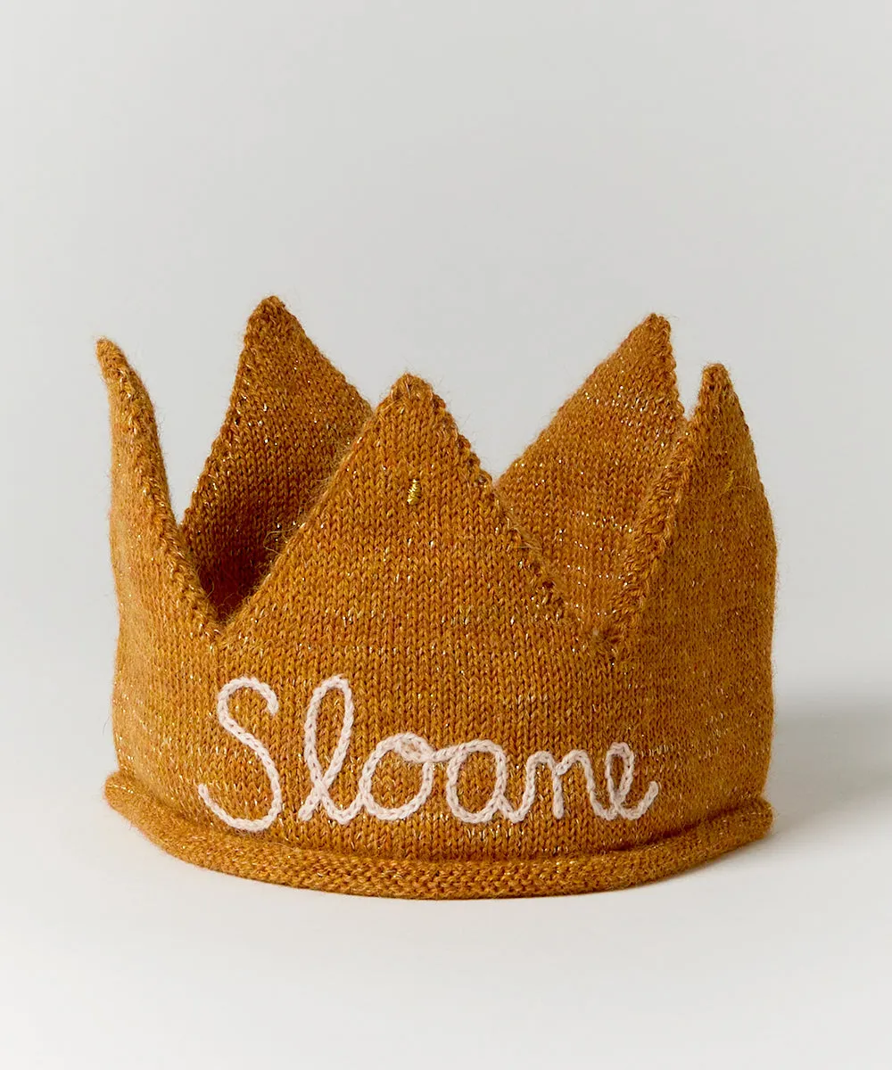 Personalized Gold Crown - White