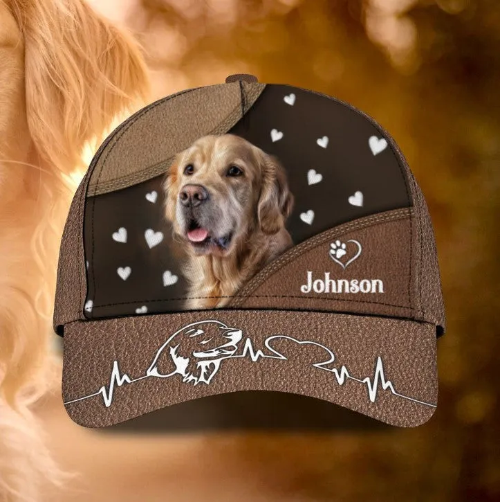 Personalized Golden Retriever Cap 3D All Over Prints for Pet Lovers, Cute Pet Cap for Her