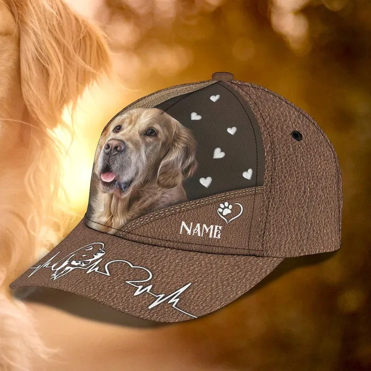 Personalized Golden Retriever Cap 3D All Over Prints for Pet Lovers, Cute Pet Cap for Her