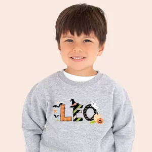 Personalized Halloween Sweatshirt for Kids - Orange