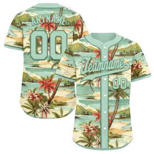 Personalized Hawaii Jersey, Custom Vacation Casual Button Down Jersey, Floral Summer Gifts