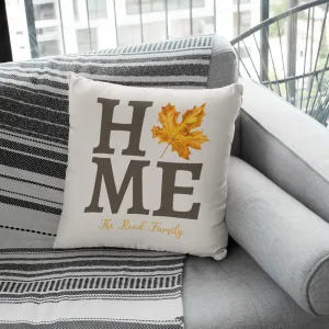 Personalized Home Leaf Pillow Cover