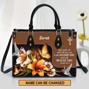 Personalized I Have Made You And I Will Carry You Leather Bag - Christian Pu Leather Bags For Women