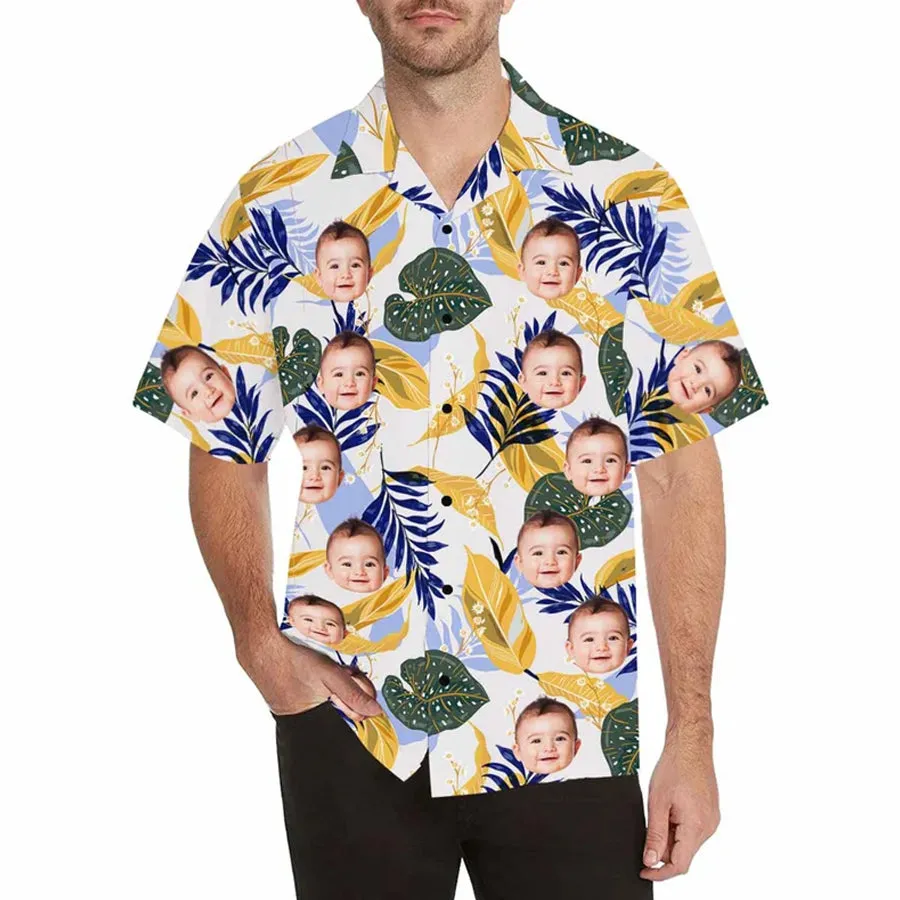 Personalized Kid Hawaiian Shirt,  Personalized Hawaiian Shirt for Men, floral Aloha shirt men