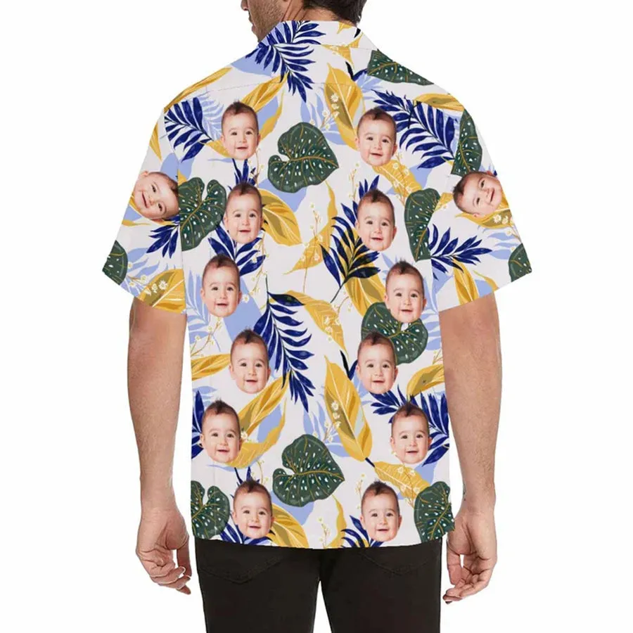 Personalized Kid Hawaiian Shirt,  Personalized Hawaiian Shirt for Men, floral Aloha shirt men