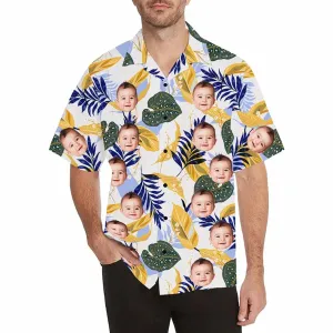 Personalized Kid Hawaiian Shirt,  Personalized Hawaiian Shirt for Men, floral Aloha shirt men