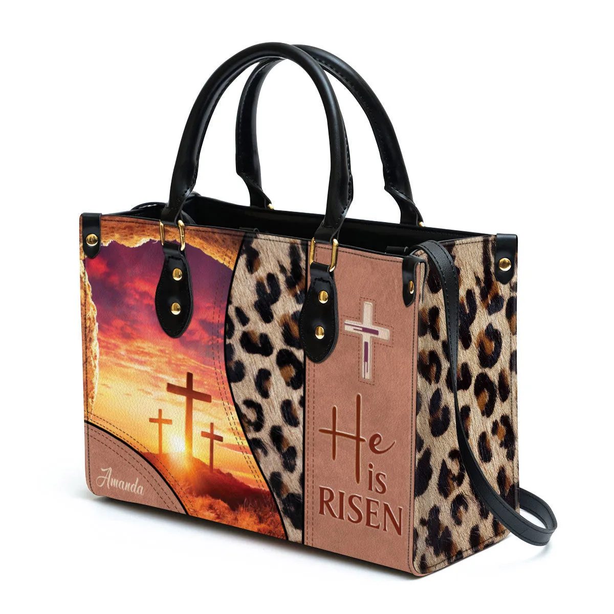 Personalized Leather Bag For Women - He Is Risen Leather Bag Leather Bag - Christian Gifts for Women