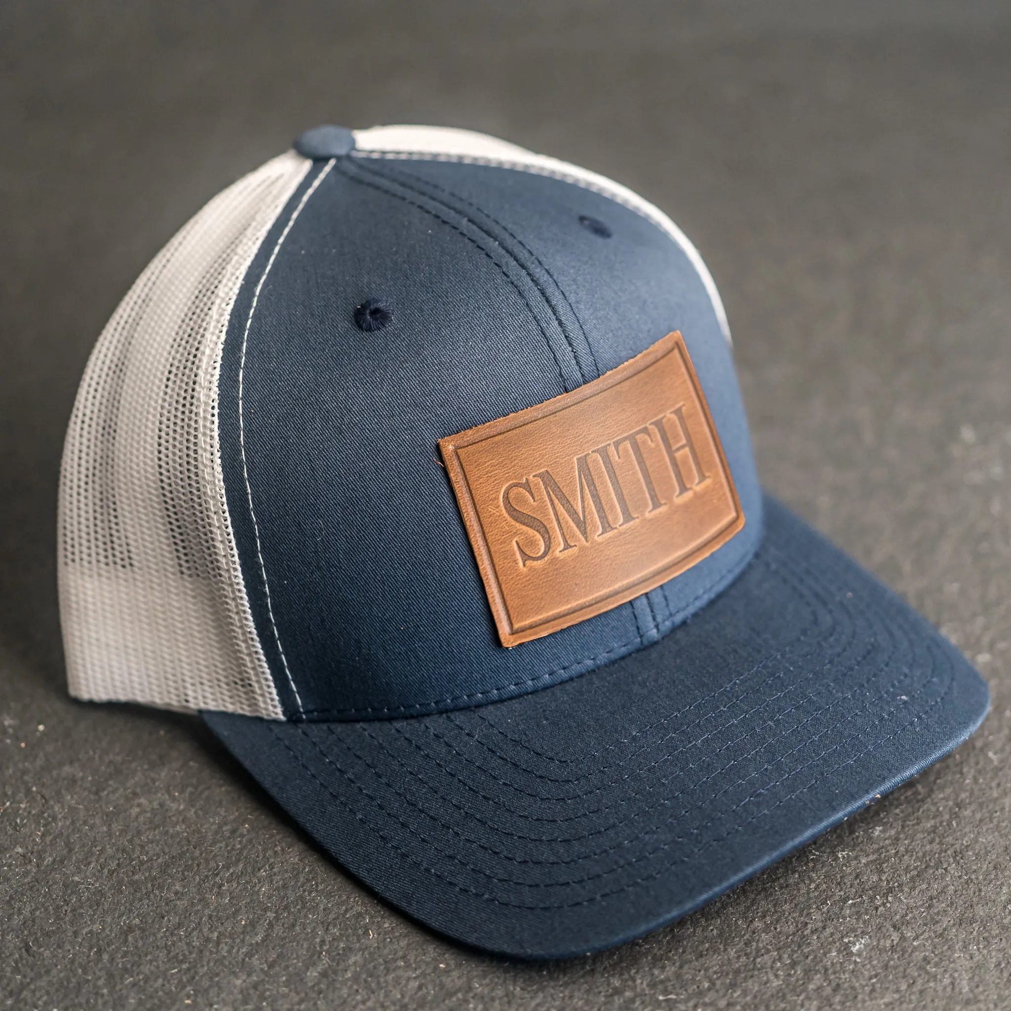 Personalized Leather Patch Trucker Style Hats